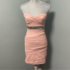 CITY STUDIO strapless mini cocktail dress size 3 wedding prom grad black tie